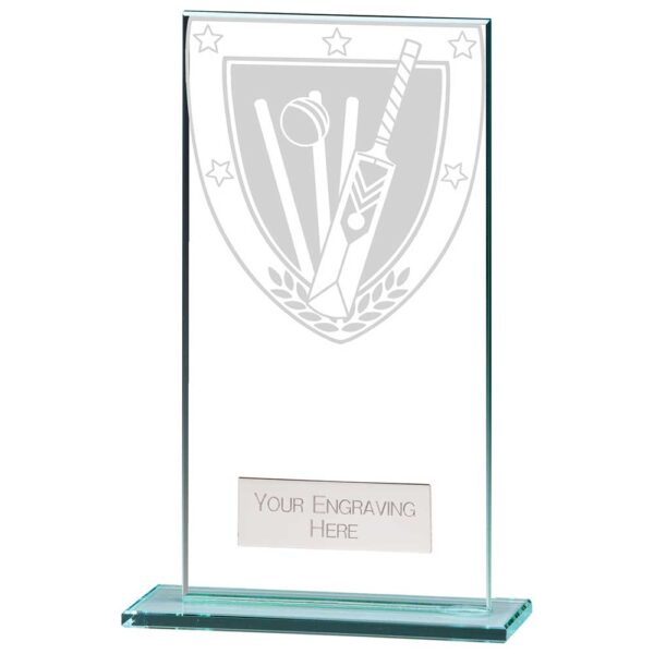 Millennium Cricket Jade Glass Award 160mm