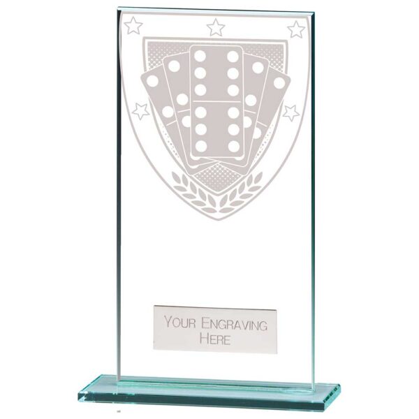 Millennium Dominoes Jade Glass Award 160mm