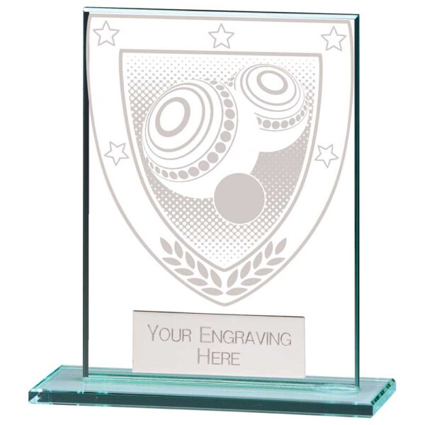 Millennium Lawn Bowls Jade Glass Award 110mm
