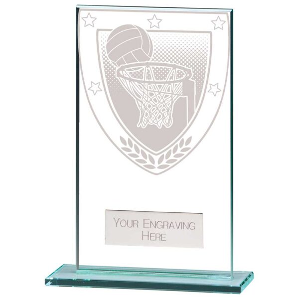 Millennium Netball Jade Glass Award 140mm