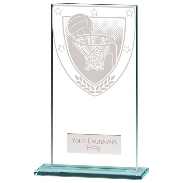 Millennium Netball Jade Glass Award 160mm