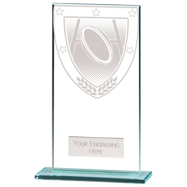 Millennium Rugby Jade Glass Award 160mm