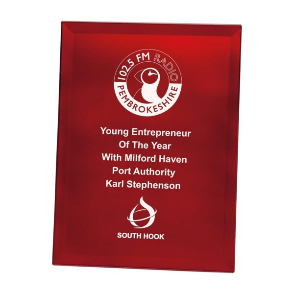 Mirage Ruby Red Mirrored Plaque 180mm