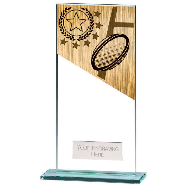 Mustang Rugby Jade Glass Award 180mm
