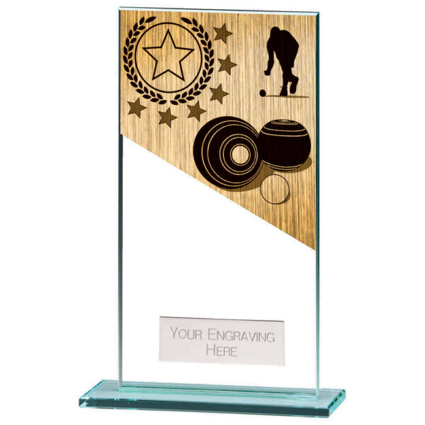 Mustang Lawn Bowls Jade Glass Award 160mm