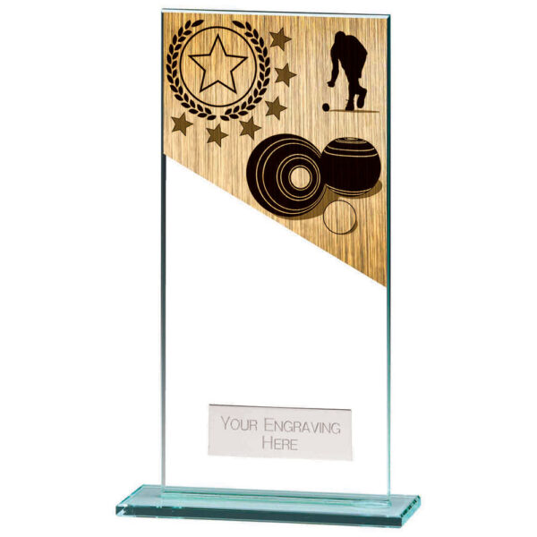Mustang Lawn Bowls Jade Glass Award 180mm