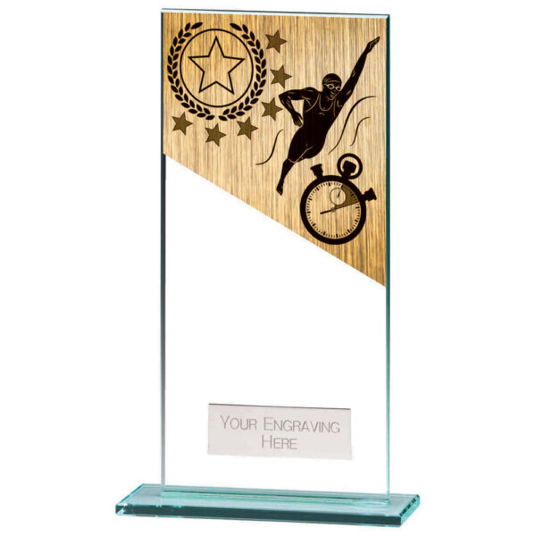 Mustang Swimming Jade Glass Award 180mm
