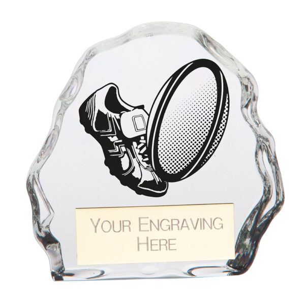 Mystique Rugby Glass Award 75mm