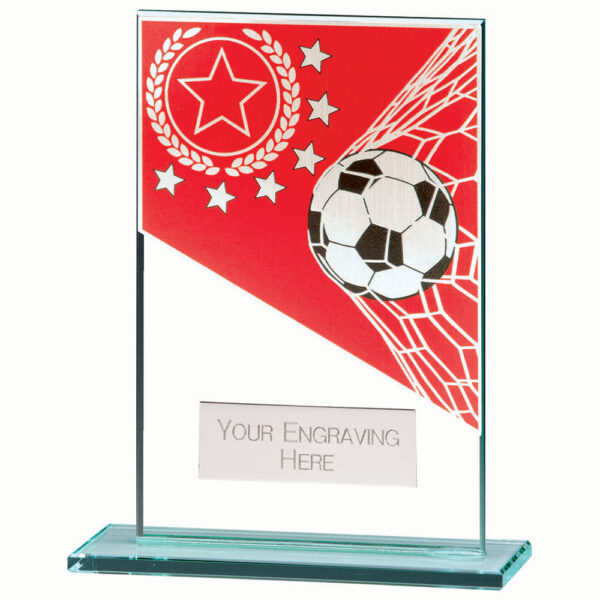 Mustang Football Red Jade Glass Award 125mm