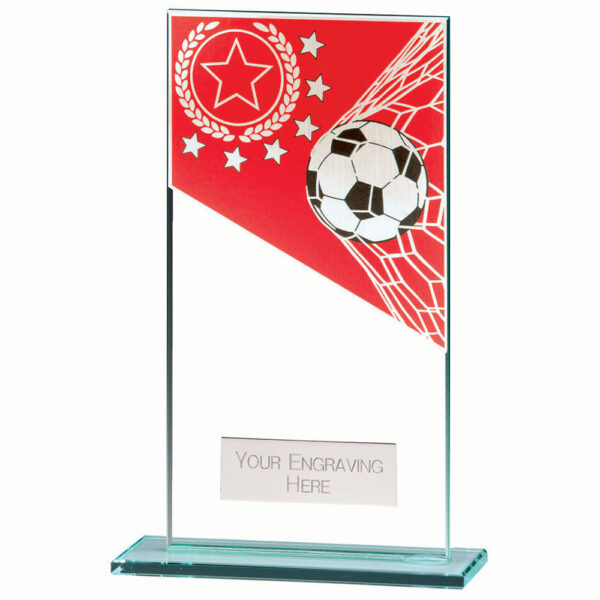 Mustang Football Red Jade Glass Award 160mm