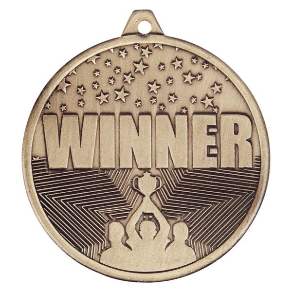 Cascade Winner Iron Medal Antique Gold 50mm