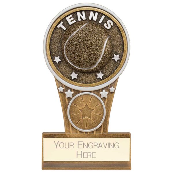 Ikon Tower Tennis Award Antique Silver & Gold 125mm