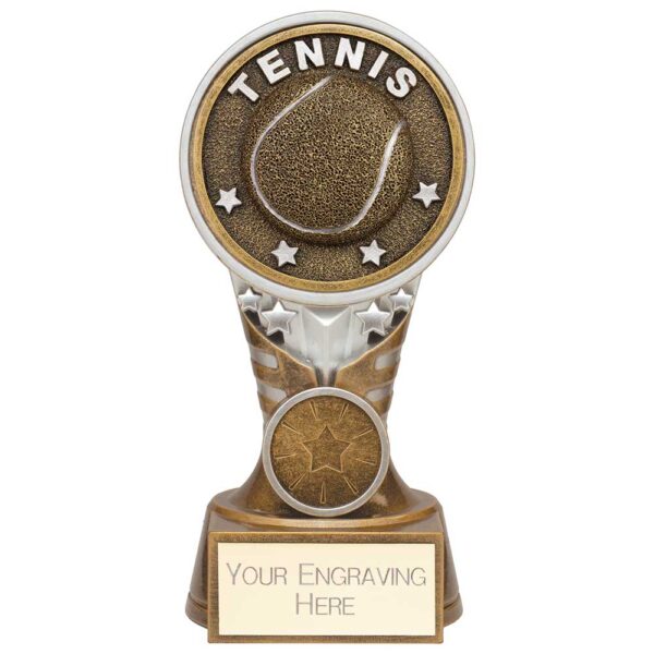 Ikon Tower Tennis Award Antique Silver & Gold 150mm
