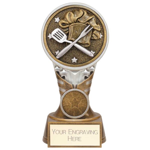 Ikon Tower Cooking Award Antique Silver & Gold 150mm