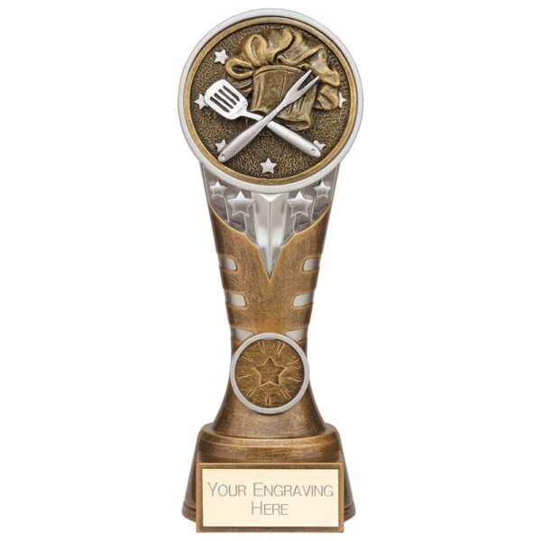 Ikon Tower Cooking Award Antique Silver & Gold 200mm