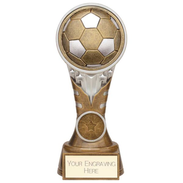 Ikon Tower Football Award Antique Silver & Gold 175mm