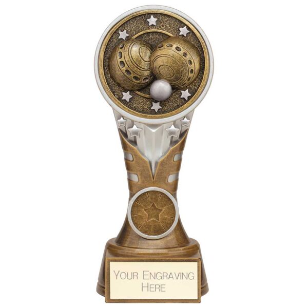 Ikon Tower Lawn Bowls Award Antique Silver & Gold 175mm