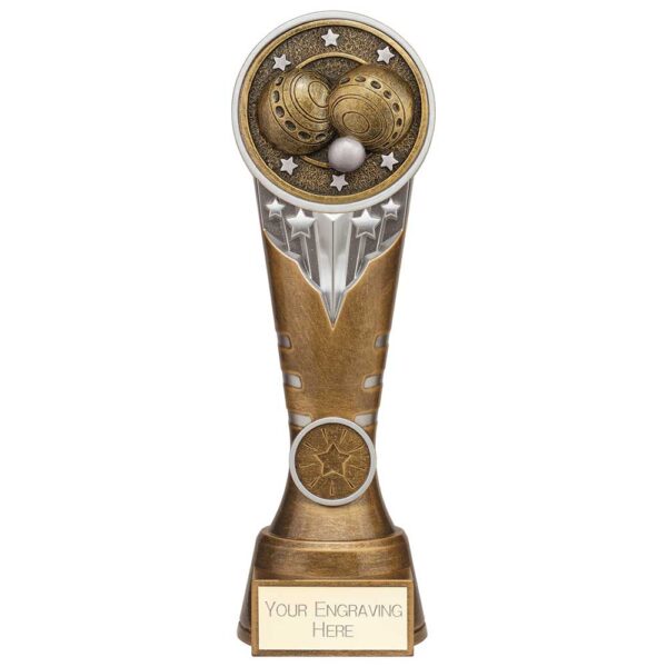 Ikon Tower Lawn Bowls Award Antique Silver & Gold 225mm