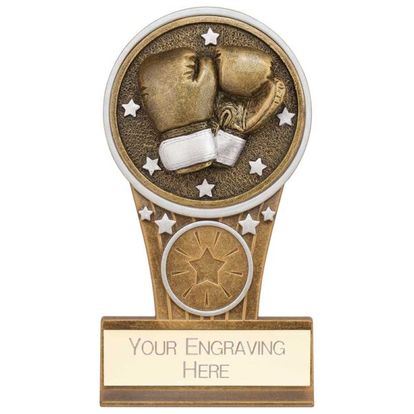 Ikon Tower Boxing Award Antique Silver & Gold 125mm