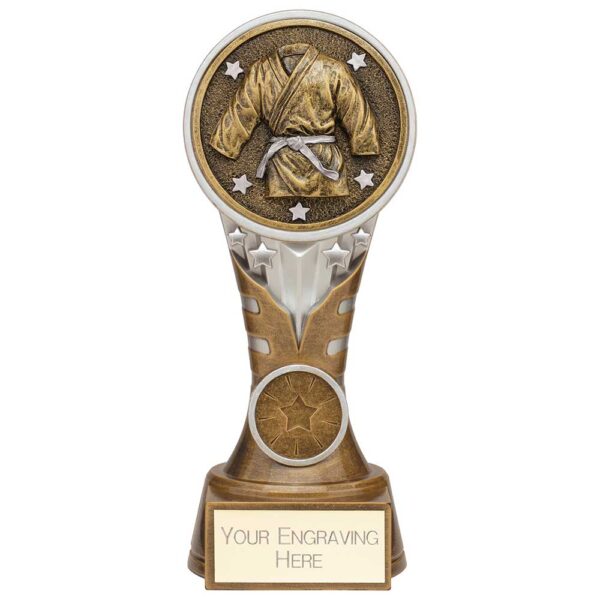 Ikon Tower Martial Arts Award Antique Silver & Gold 175mm
