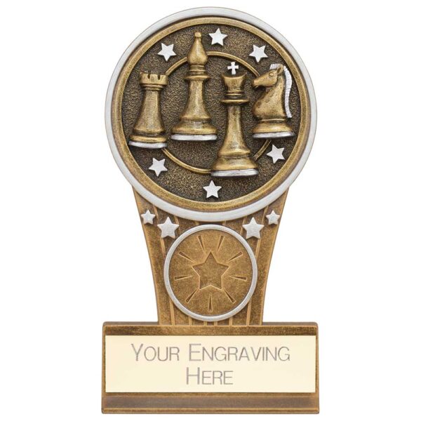 Ikon Tower Chess Award Antique Silver & Gold 125mm