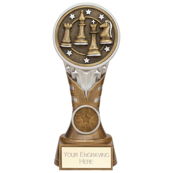 Ikon Tower Chess Award Antique Silver & Gold 175mm