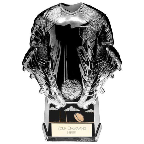 Invincible Heavyweight Rugby Shirt Carton Black and Platinum 160mm