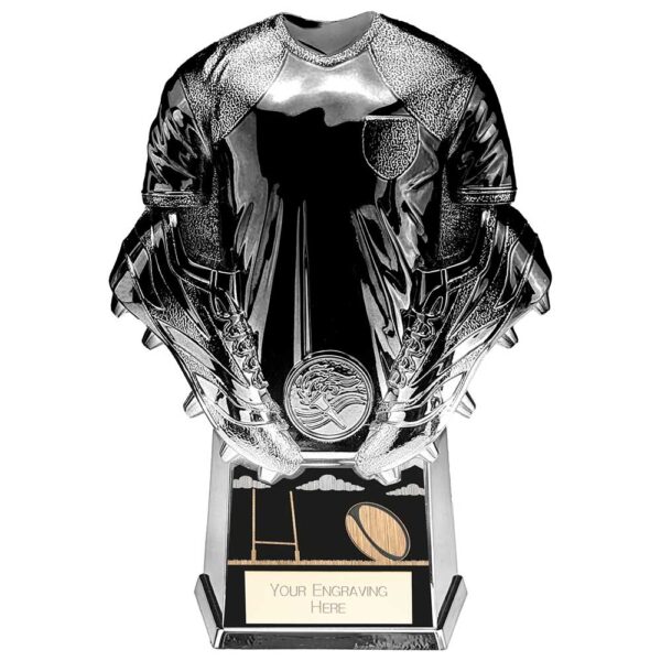 Invincible Heavyweight Rugby Shirt Carton Black and Platinum 190mm