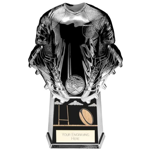 Invincible Heavyweight Rugby Shirt Carton Black and Platinum 220mm