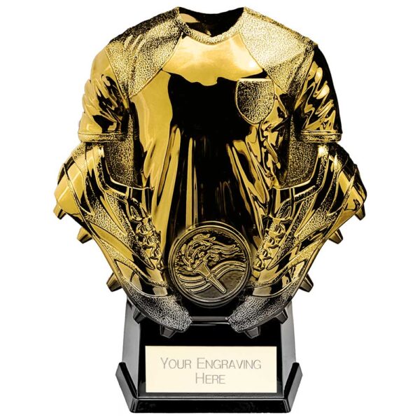 Invincible Heavyweight Rugby Shirt Gold and Carbon Black 120mm