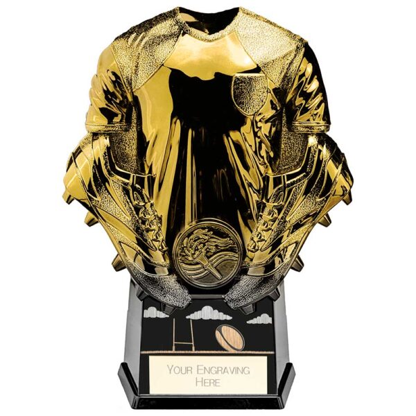 Invincible Heavyweight Rugby Shirt Gold and Carbon Black 160mm