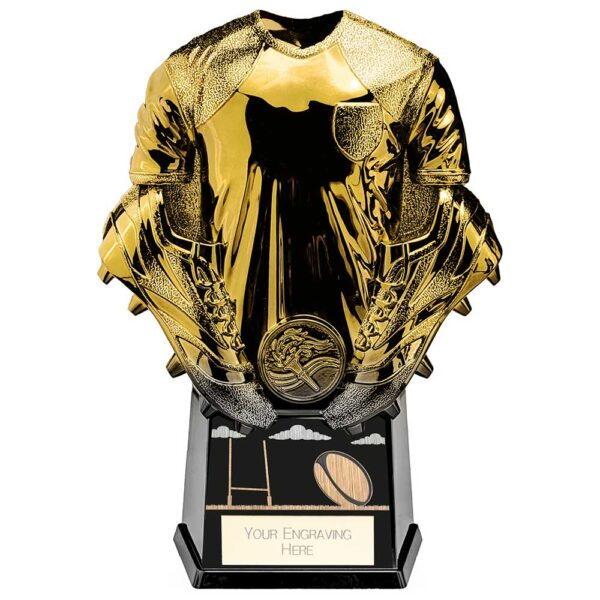 Invincible Heavyweight Rugby Shirt Gold and Carbon Black 190mm