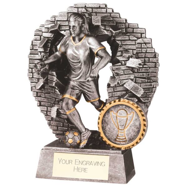 Blast Out Female Football Resin Award 130mm