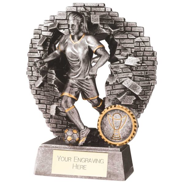 Blast Out Female Football Resin Award 160mm