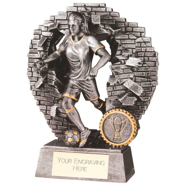 Blast Out Female Football Resin Award 190mm