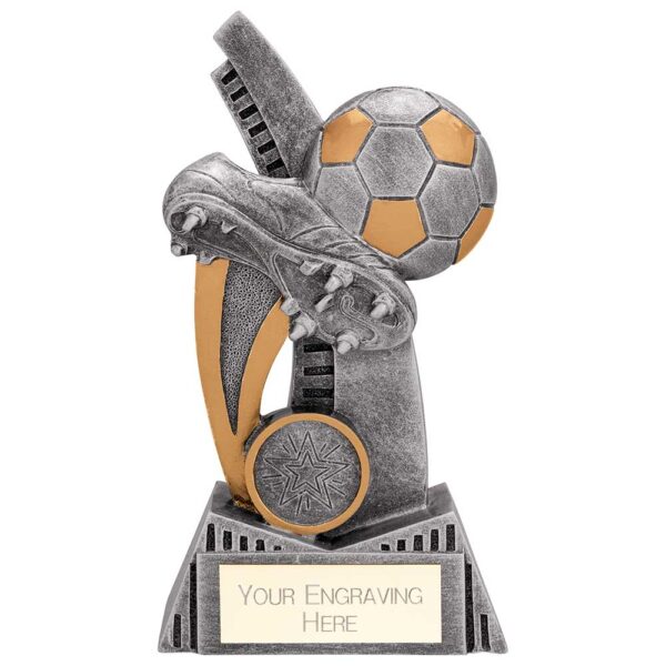 Nemesis Football Boot & Ball Award Antique Gold & Silver 160mm