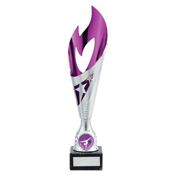 Inferno Plastic Laser Cut Cup Silver & Purple 275mm
