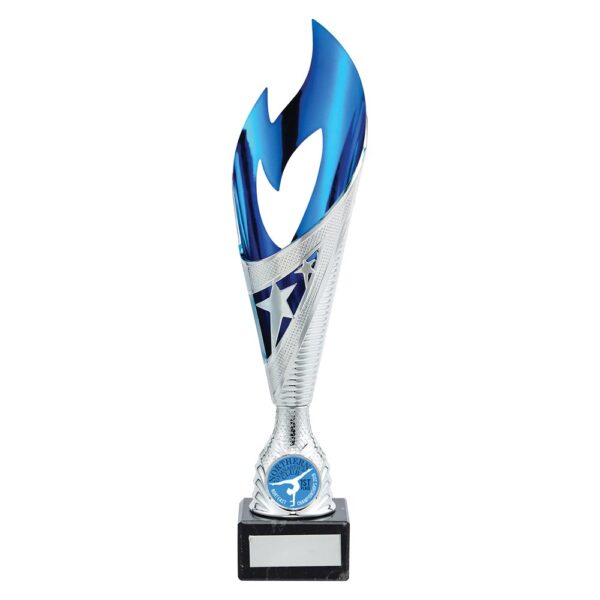 Inferno Plastic Laser Cut Cup Silver & Blue 275mm