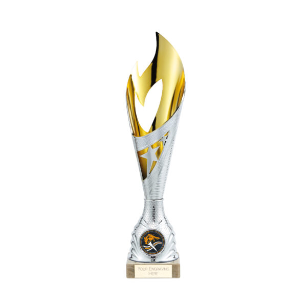 Inferno Plastic Laser Cut Cup Silver & Gold 265mm