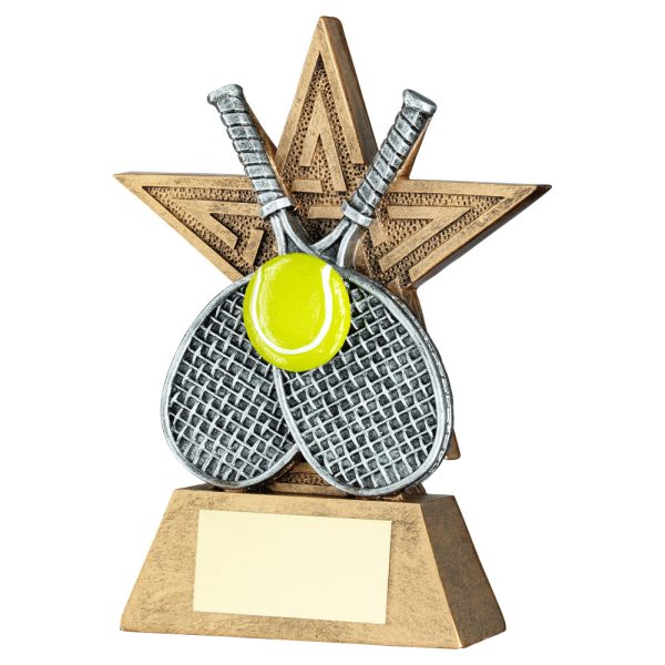 BRZ/PEW/YELLOW TENNIS STAR LINE SERIES WITH PLATE - 6in
