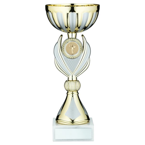 WHITE/SILVER PRINTED GLASS PLAQUE WITH SHOOTING INSERT AND PLATE - 6.5in
