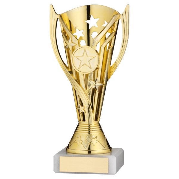GOLD PLASTIC 'FLASH' CUP ASSEMBLED ON MARBLE    (1in CEN) - 7in