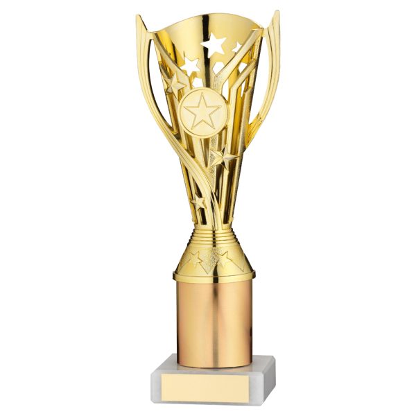GOLD PLASTIC 'FLASH' CUP ASSEMBLED ON MARBLE    (1in CEN) - 8in