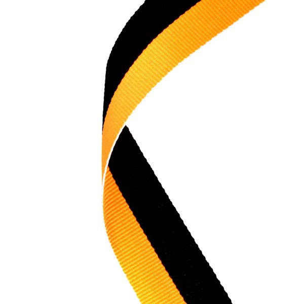 MEDAL RIBBON BLACK/GOLD - 30 x 0.875in